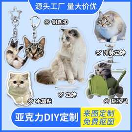 diy双面动漫个性图片挂件链定做亚克力钥匙扣定制卡通小情侣照片