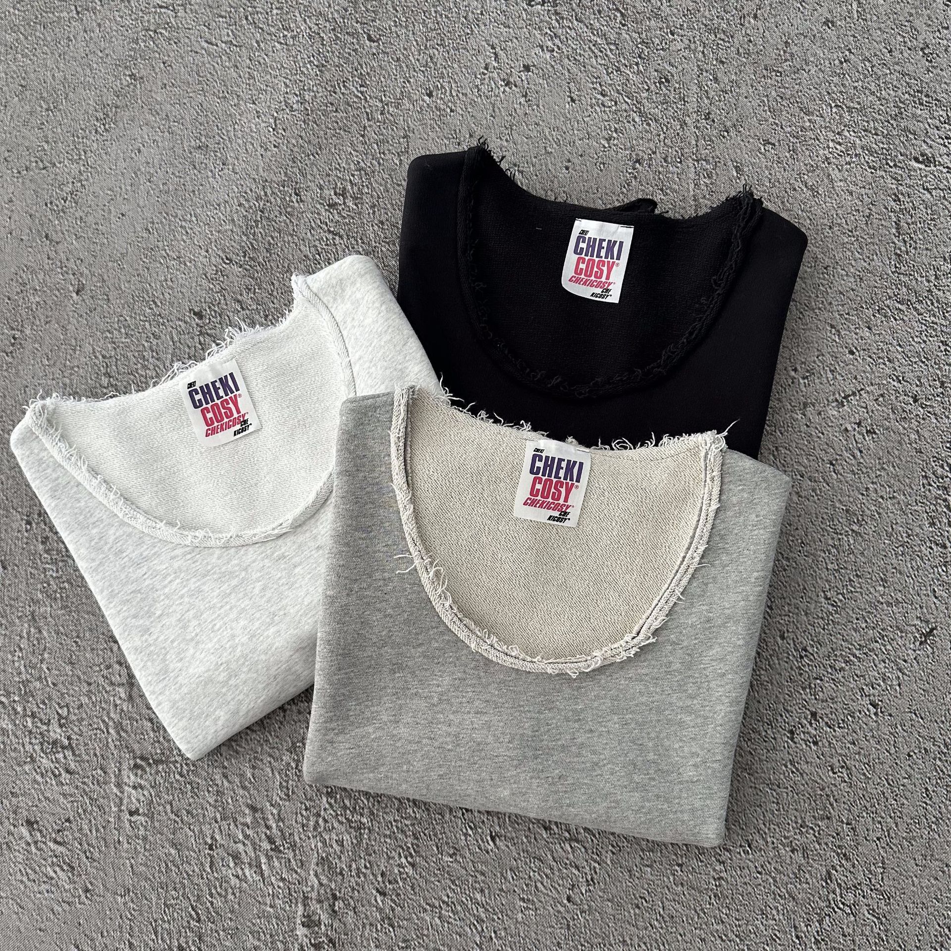 New Spring and Autumn Round Neck Jacket Korean Style Large Loop Cotton Pullover Vest All-match Fashion Casual Women's Clothing Wholesale