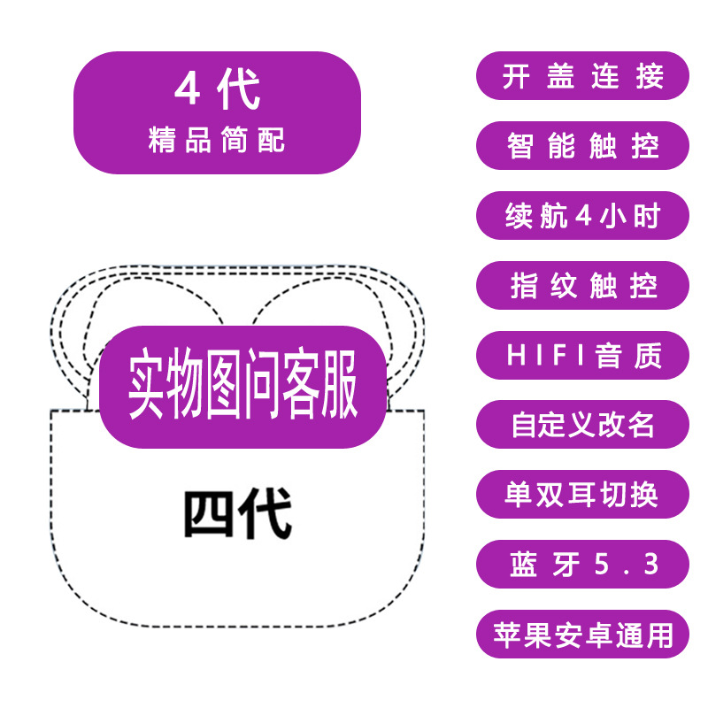 Huaqiang Norte dos tres cuatro cinco pro auricular Bluetooth inalámbrico para Android Apple fábrica directa de una sola pieza de entrega