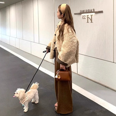 小个子香风羊羔毛绒外套女秋冬季2025新爆款韩系宽松早秋上衣高级
