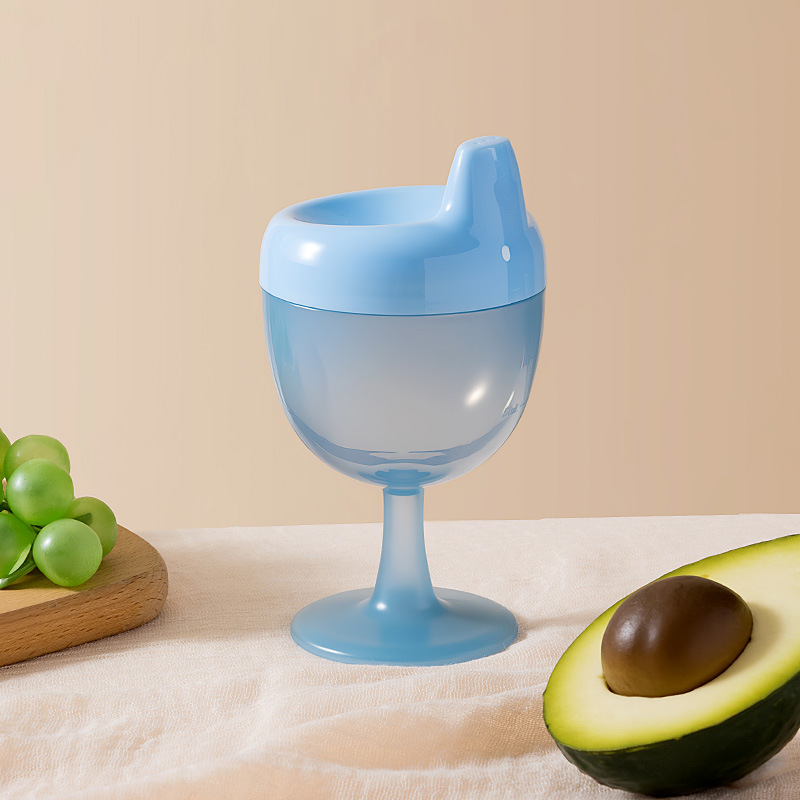 Taza de pies altos para niños Taza de aprendizaje de bebidas casera a prueba de caídas Taza de agua para bebés Taza de leche de jugo de fruta Taza de vino de boca de pato con taza de bebida directa