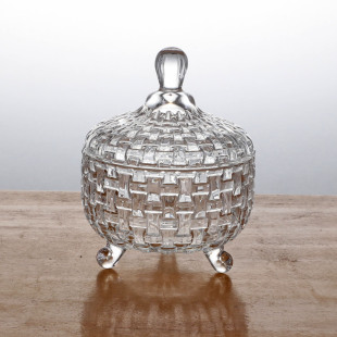 Crystal Glass Storage Jar Snacks Dried Fruit Sugar Jar Storage Box Rattan Candy Jar Jewelry Jewelry Box Gift