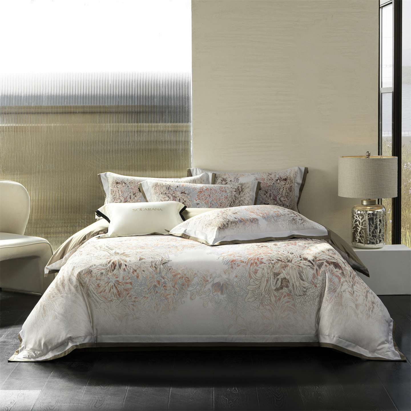 Conjunto de cama 4 peças em algodão elegante para homem_voghion.com