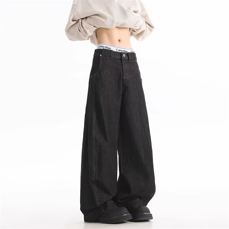 American-Style Cleanfit Retro High-End Wide-Leg Jeans for Men, Loose Straight-Cut Trendy Niche Casual Pants American-Style Cleanfit Retro High-End Wide-Leg Jeans for Men, Loose Straight-Cut Trendy Niche Casual Pants