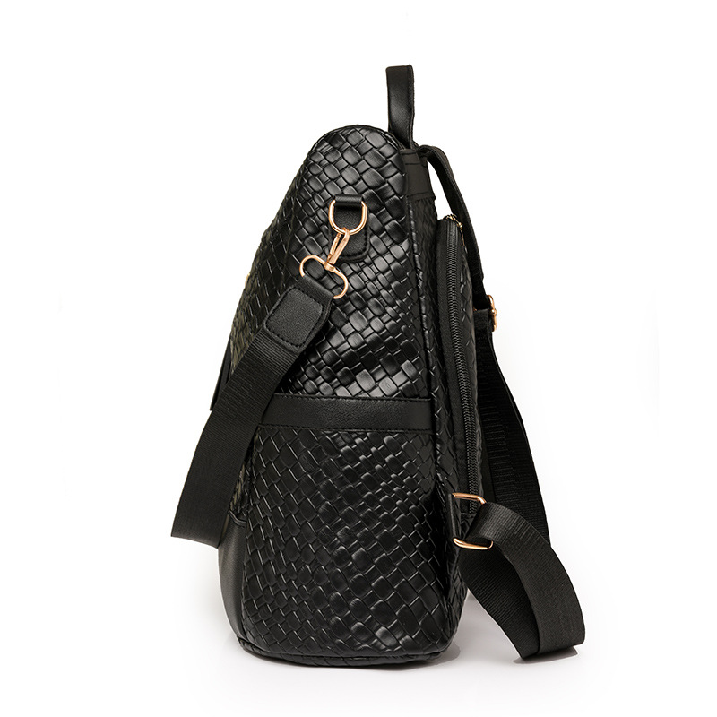 Comercio exterior al por mayor 2024 nuevas señoras casuales mochila antirrobo moda borla tejida mochila de viaje de doble uso marea