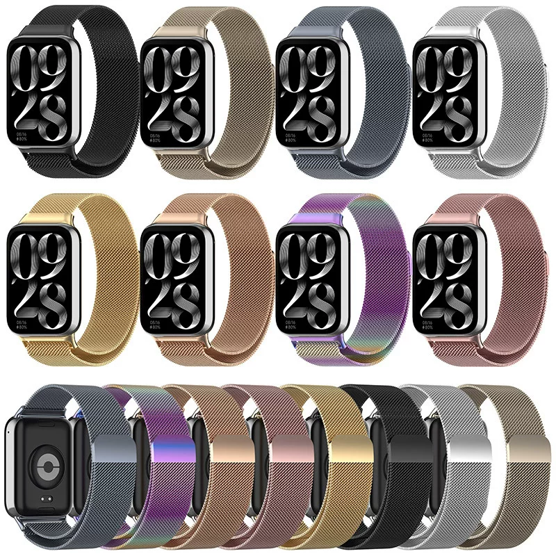 Suitable for Xiaomi bracelet 8 Pro Milan metal strap Mi Band8 Pro stainless steel magnetic suction Milan wristband