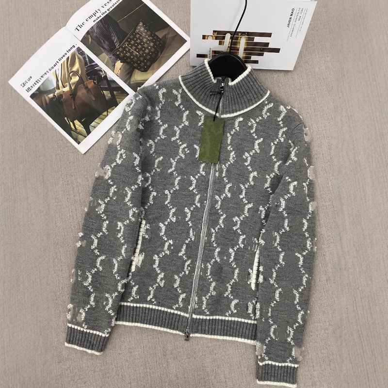 Nanyou Haute Couture Light Luxury Celebrity Style Autumn/Winter New Knitted Sweater Cardigan Jacquard Jacket for Women in Stock