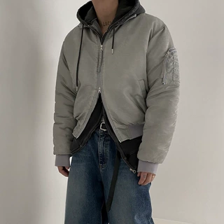 【清仓】飞行员夹克加厚棉衣男士冬季新款韩版宽松立领复古棉服外