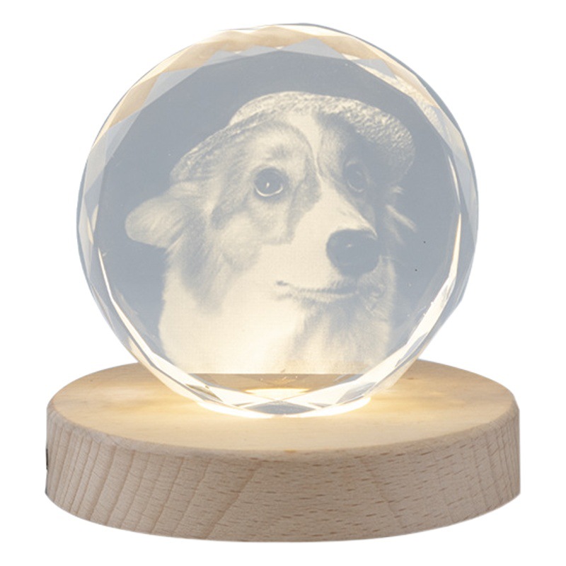 Nuevos productos transfronterizos, regalos de fotos de cristal creativos, personajes de mascotas personalizados, recuerdos, lámparas de cristal, decoración de escritorio