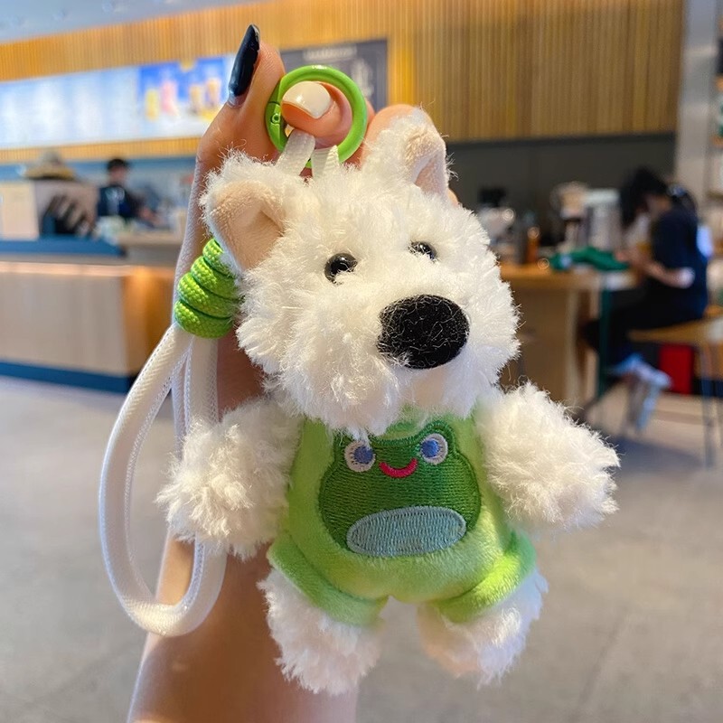 2024 New Stuffed Doll West Highland Salamander Puppy Car Keychain Girls Bag Pendant Keychain