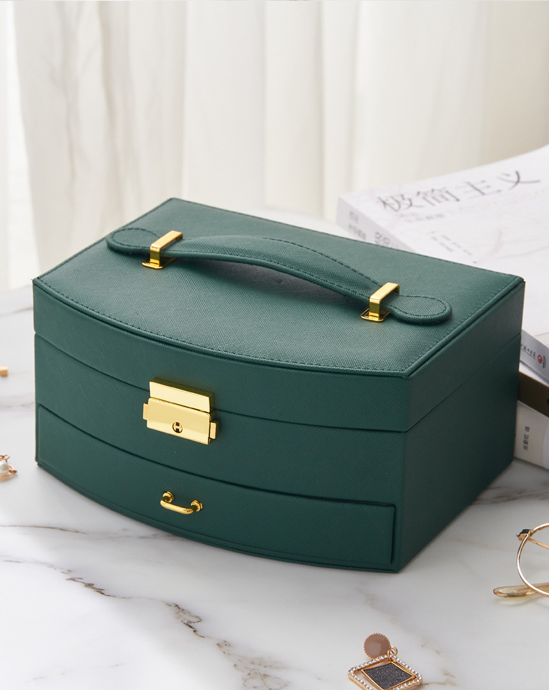 Fashion Solid Color Pu Leather Jewelry Boxes display picture 3