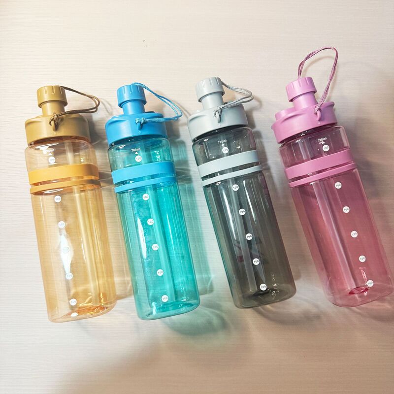Summer High-Looking, Dual-Use Portable Plastic Water Cup with Straw, Large-Capacity Sports Cup, High-Temperature Resistant Outdoor Water Bottle