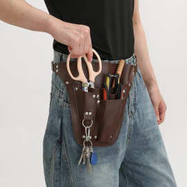 跨境花店皮革 工具腰带复古皮革工具袋 花园修枝工具 腰挂 工具包