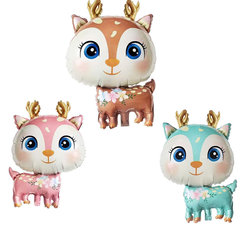 New Cross-border Cartoon Scenti Deer Shape Aluminum Film Balloon, Forest Muntjac Sika Deer Christmas Party Decoration