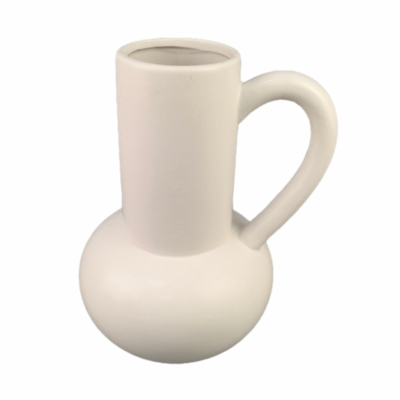Jarrón de cerámica con forma de tetera, arreglo floral para sala de estar, artesanías con flores secas, regalos para días festivos, porcelana blanca, estilo minimalista moderno
