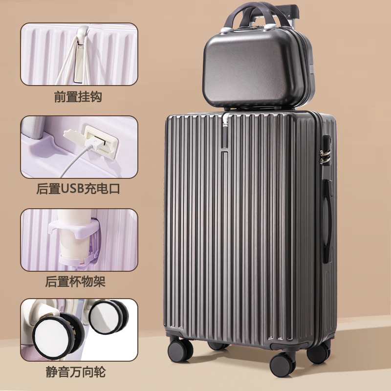 [Fábrica de selección estricta] maleta de alta belleza femenina red color gradiente varilla de tracción masculina 24 pulgadas estudiantes de gran capacidad