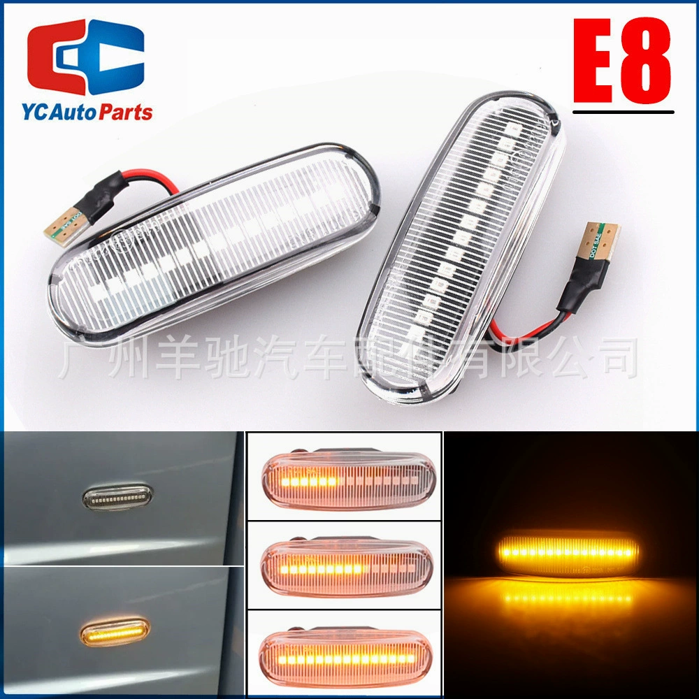 Подходит для Fiat Panda 169 Peugeot Citroen, проточная вода, светодиодный фонарь на крыло, боковой указатель поворота, боковой фонарь