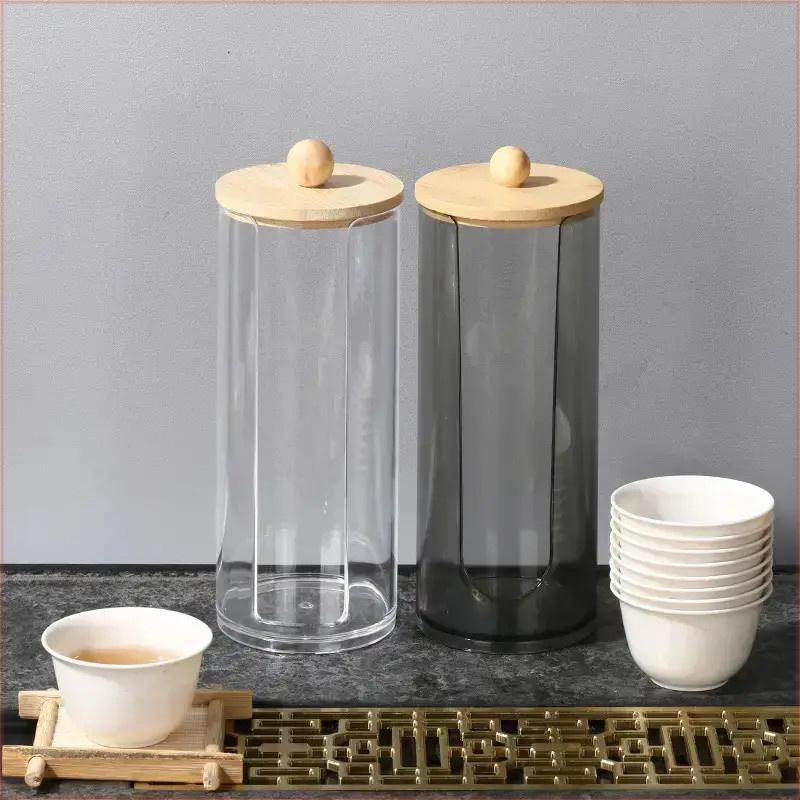 Disposable Kung Fu Tea Cup Holder, Desktop Tea Brewing Storage Rack, Dustproof Tea Cup Holder, Thickened