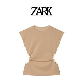 ZARK 欧美新款时尚镂空球饰针织上衣 跨境外贸女装批发9874010713