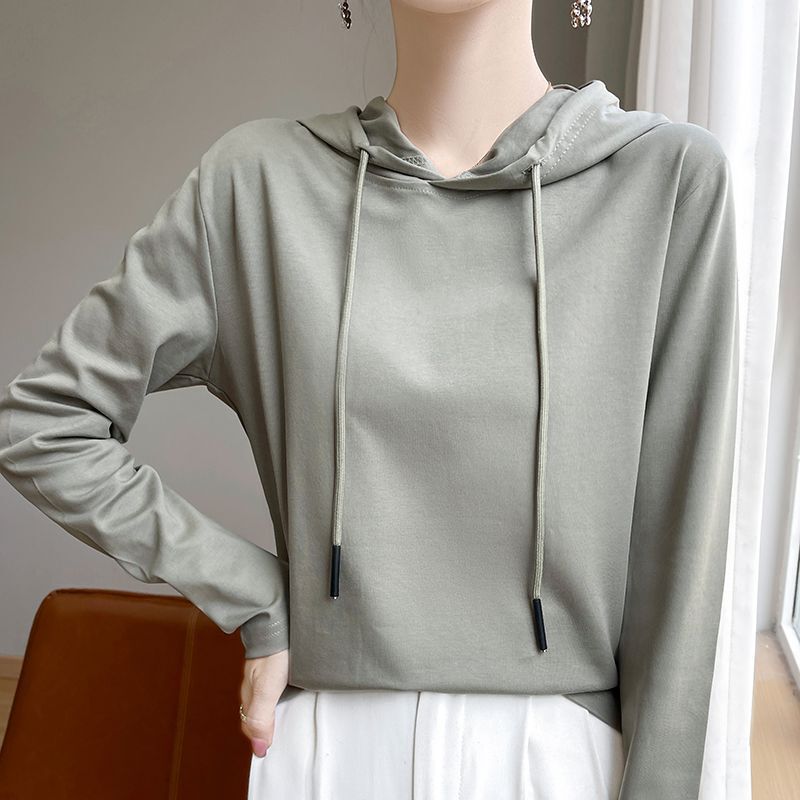 New Product: Women's New Hooded Sweatshirt, Spring and Autumn Thin Style, Loose Long-Sleeve Shirt, Base Layer Top, 2026 New Arrival