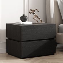 现代极简约卧室床头柜北欧小户型柜子黑橡木免安装多功能床头柜