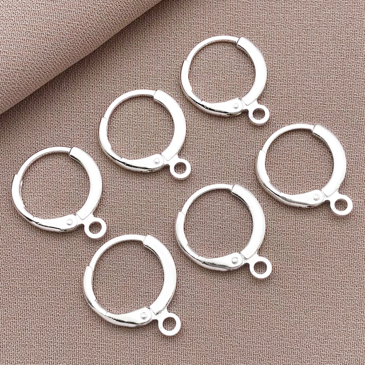 T89-13x16mm copper-plated thick silver strong color retention French hook round …