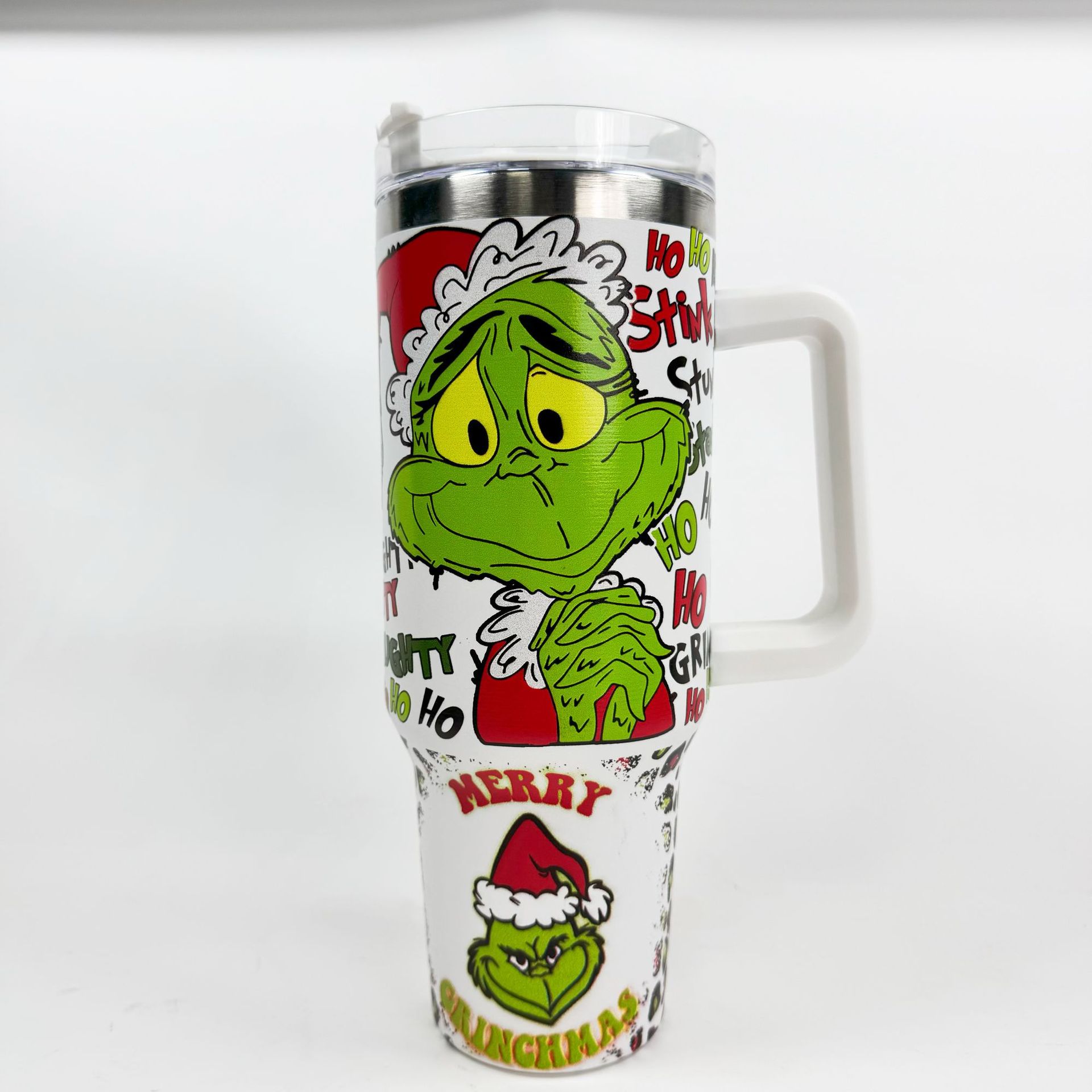 Vaso térmico de acero inoxidable con aislamiento al vacío de 40 oz, para automóvil, de gran capacidad, con impresión UV de diseño 5D, para viajes transfronterizos.