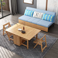新中式沙发床折叠多功能两用小户型客厅组合茶几双人推拉收纳沙发