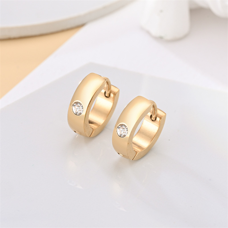 4g Weight 304 Stainless Steel Ear Needle Material Zircon Inlay Material Earrings Classification 1 Pair Quantity Daily Occasion 304 Stainless Steel Material Geometric Pattern All Seasons Season Unisex Gender Plating, Inlay Design Simple Style Style 1 Pair Simple Style Geometric Plating Inlay 304 Stainless Steel Zircon Earrings 8