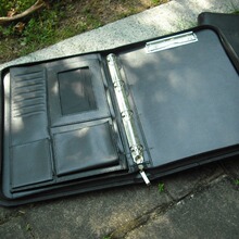 皮质拉链活页经理夹厂家定制仿皮文件夹a4皮革活页夹pu皮套文件包