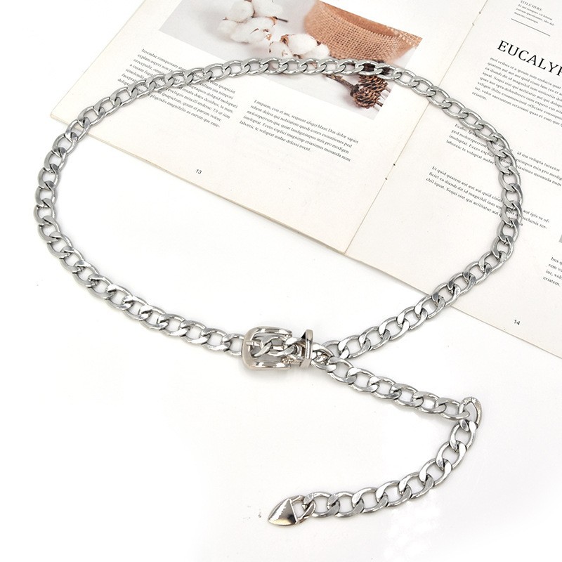 Cadena de la cintura decorativa de las mujeres cinturón Delgado simple todo partido con vestido metal hebilla cadena de hierro moda ventas directas de la fábrica