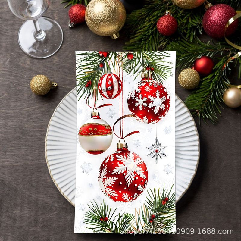 Czj075クリスマスクリスマスボールパーティークリスマスロングティッシュ祝日食器パーティー使い捨てティッシュ|undefined