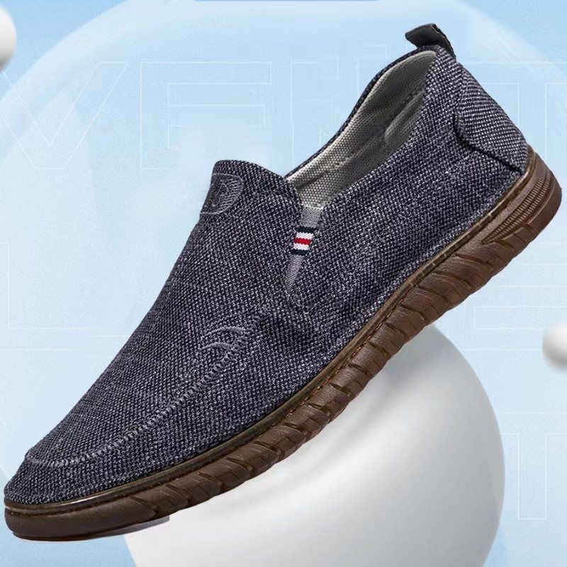 Primavera y otoño suela de tendón de res zapatos de tela viejos de Beijing zapatos de conducción zapatos de lino transpirables de un pie zapatos casuales resistentes al desgaste zapatos de hombre