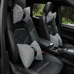 Car Lumbar Neck Pillow Stylish and Simple Houndstooth Car Comfort Lumbar Pad Summer General Car Supplies