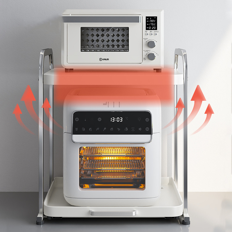 ステンレス電子レンジ棚厨房電気オーブン炊飯器テーブル引き出し式収納棚専用|undefined