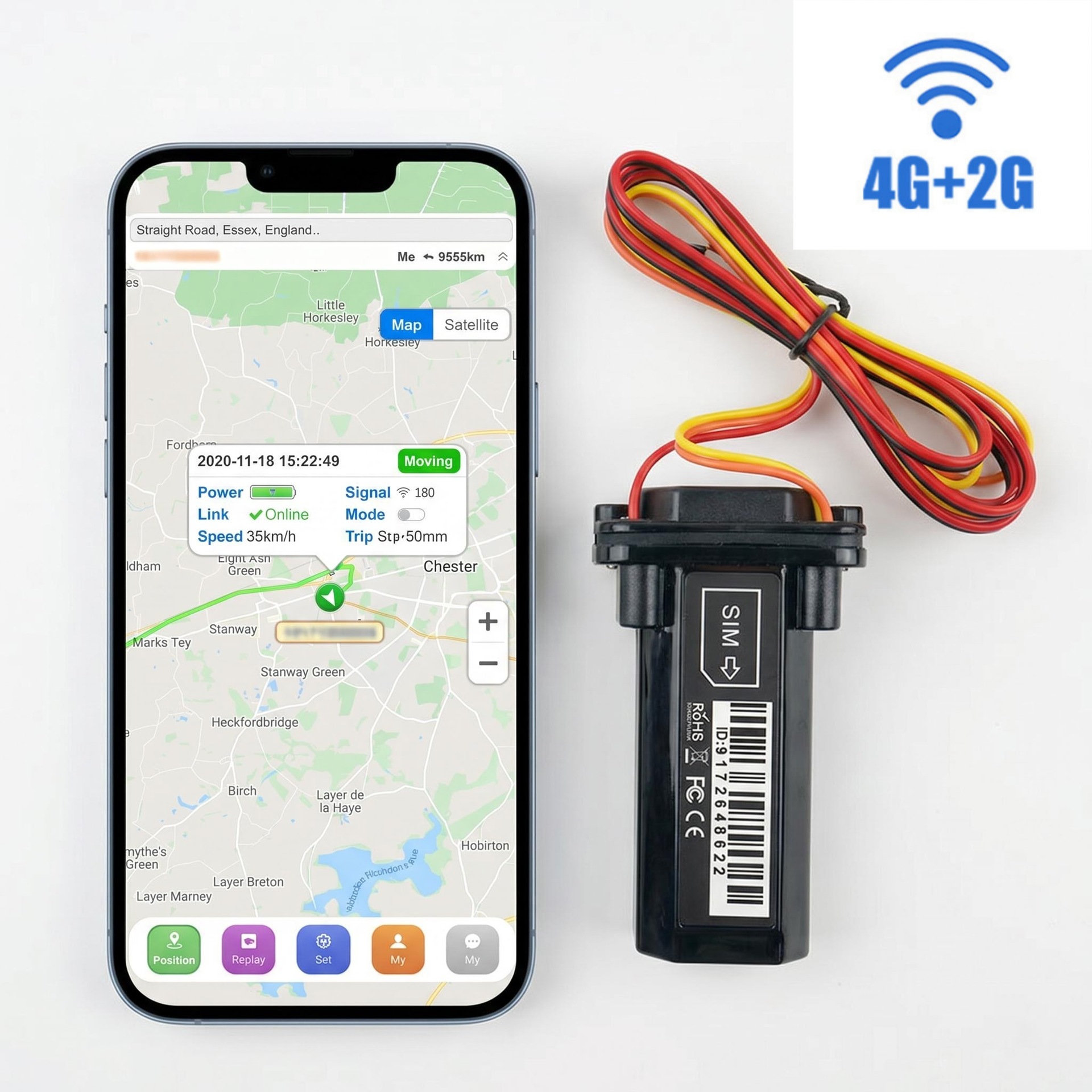 Localizador de automóviles GPS 4G + 2G rastreador de automóviles eléctricos rastreador antirrobo a prueba de agua