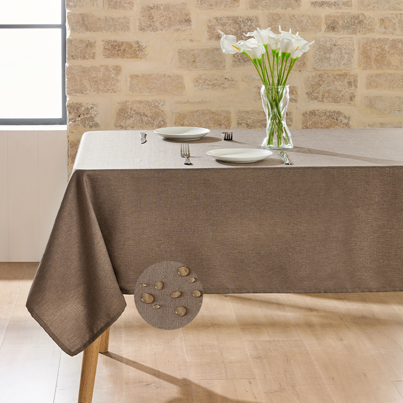 Imitación de lino impermeable-marrón