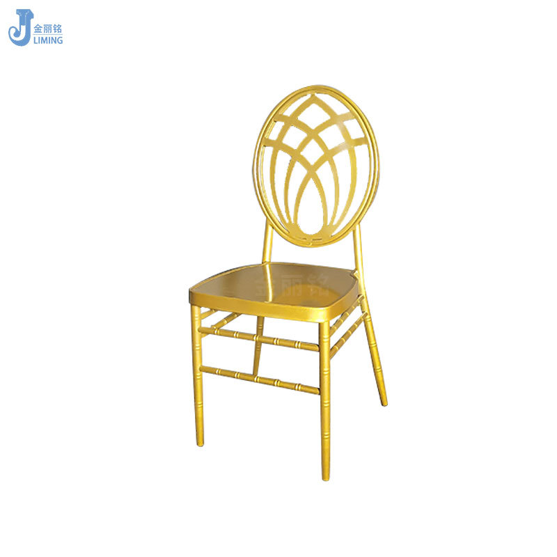 Silla de comedor de hierro al por mayor Metal Hotel banquete silla Boda boda Phoenix silla respaldo Silla de bambú transfronteriza exclusiva