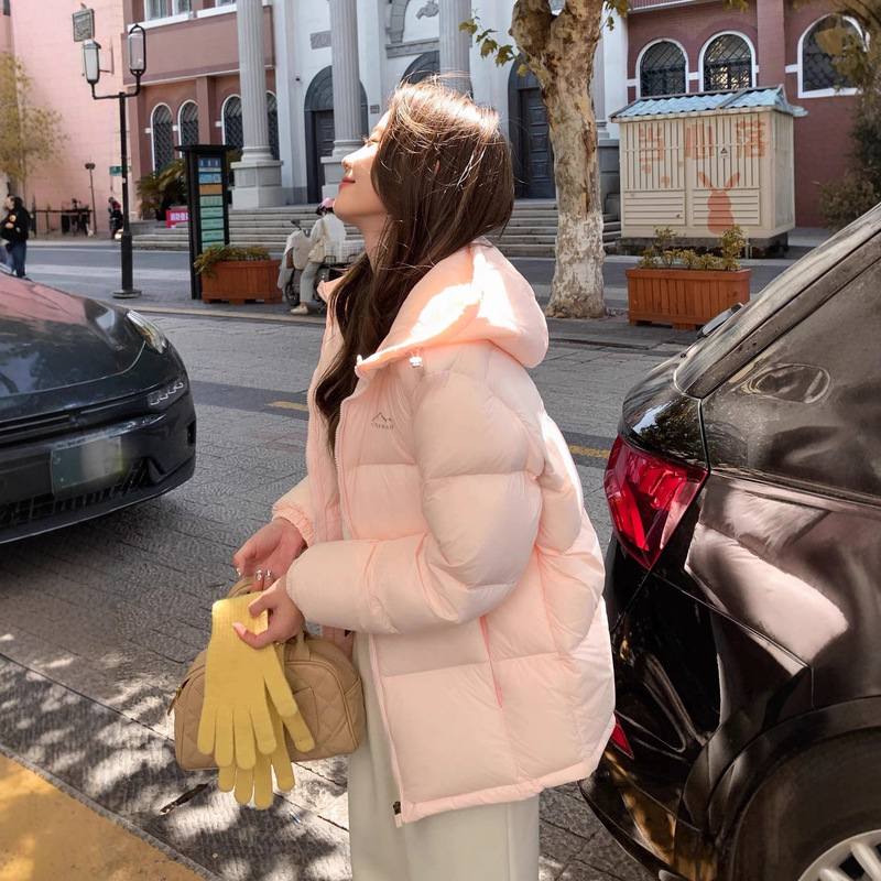 New National Standard 90 White Duck down 2025 Winter New Hooded down Jacket Women's Loose Bread Jacket Couple Short Jacket