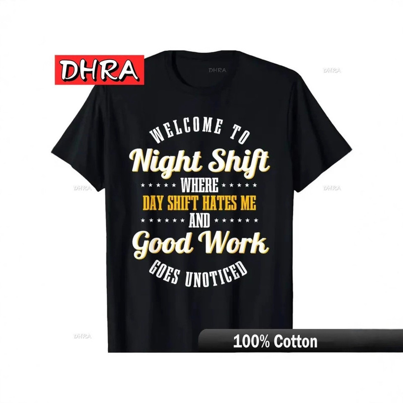 Night Shift Professional Worker T-Shirt Cotton Casual Sports Men's T-Shirt Aesthetic Cotton Unisex Top Interesting