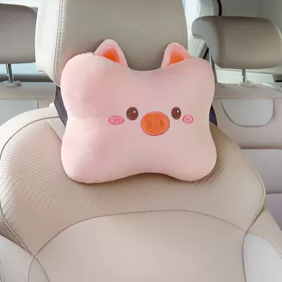 Headrest — Headrest, Car Cartoon Cushion - cute-pig-pink-headrest-single-pack