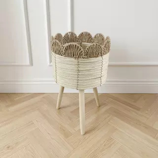 Cesta de Flores Decorativa Tejida a Mano de Cuerda de Papel para Sala de Estar y Oficina image 60