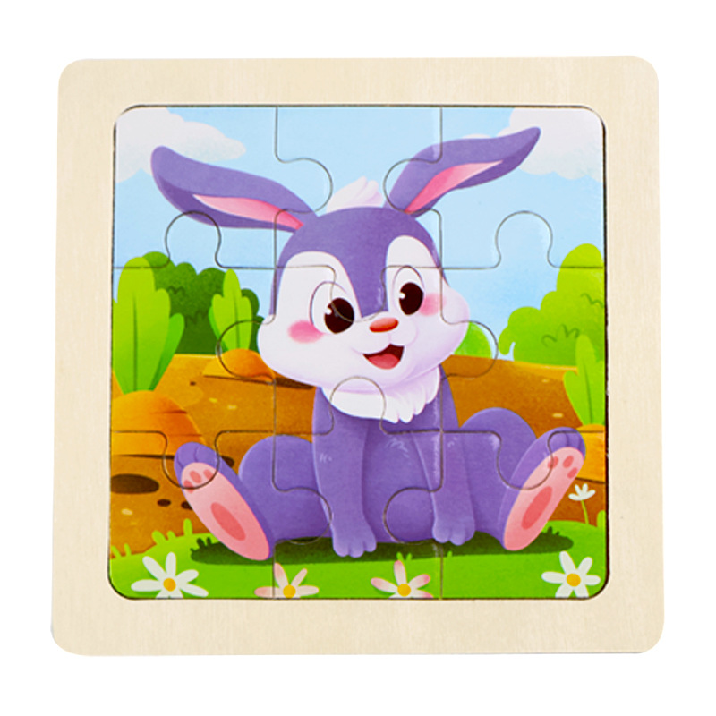 Fábrica directa de niños pequeños 9 piezas de dibujos animados de madera plano rompecabezas puzzle puzzle juguetes de educación temprana para bebés image 46
