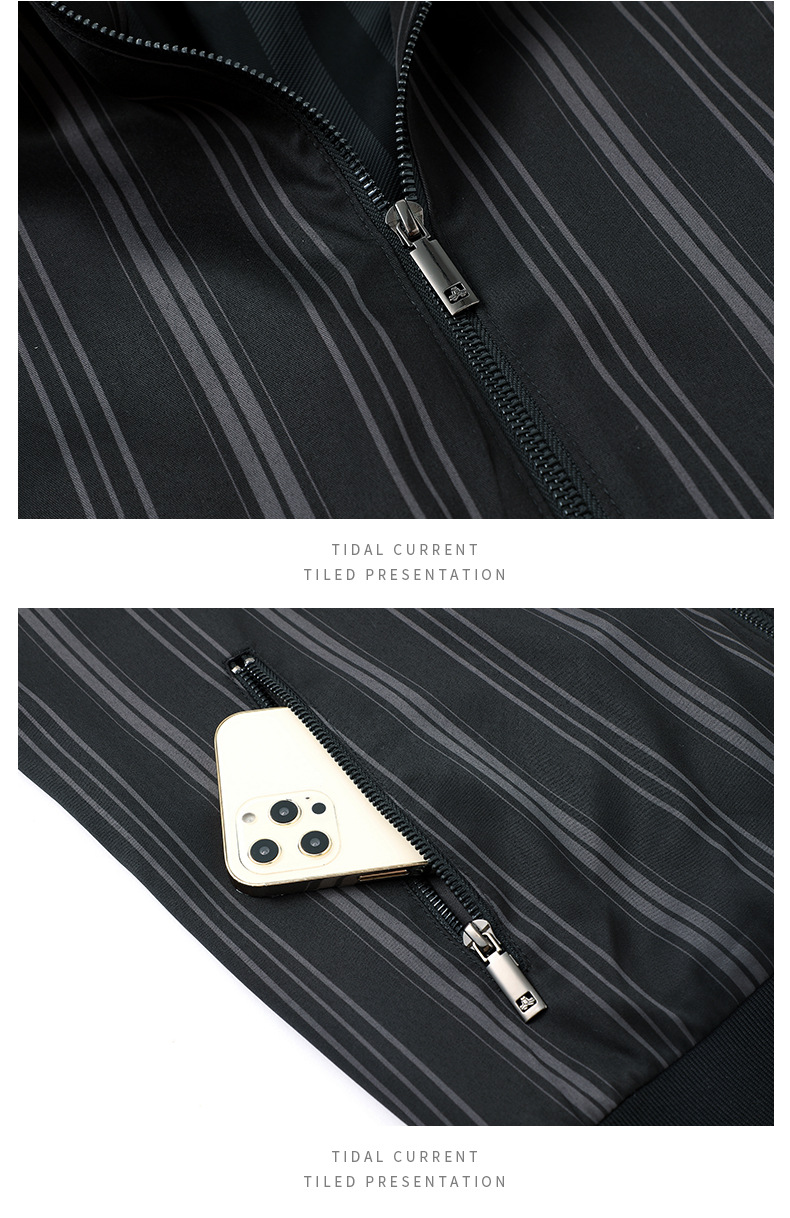 Men's Casual Lightweight Baseball Bomber Jacket With Lapel Collar_voghion.com