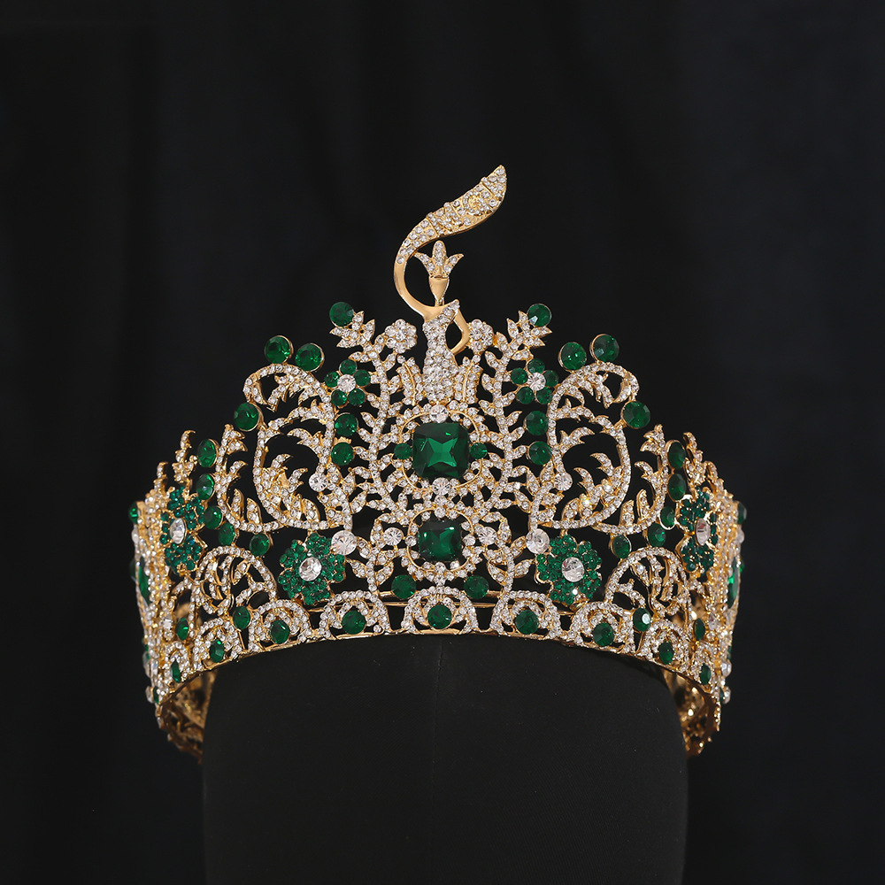 Fábrica al por mayor tailandesa corona de belleza super grande corona barroca transfronteriza Europa y Estados Unidos anfitrión tocado exagerado