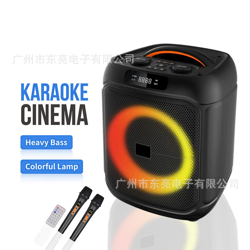 Ndr-1745 New Portable Home Stereo Subwoofer Karaoke Speaker with Two Wireless Microphones
