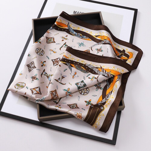 70 small square scarf V Korean style high-end letter printed silk scarf Women's professional scarf satin scarf wholesale