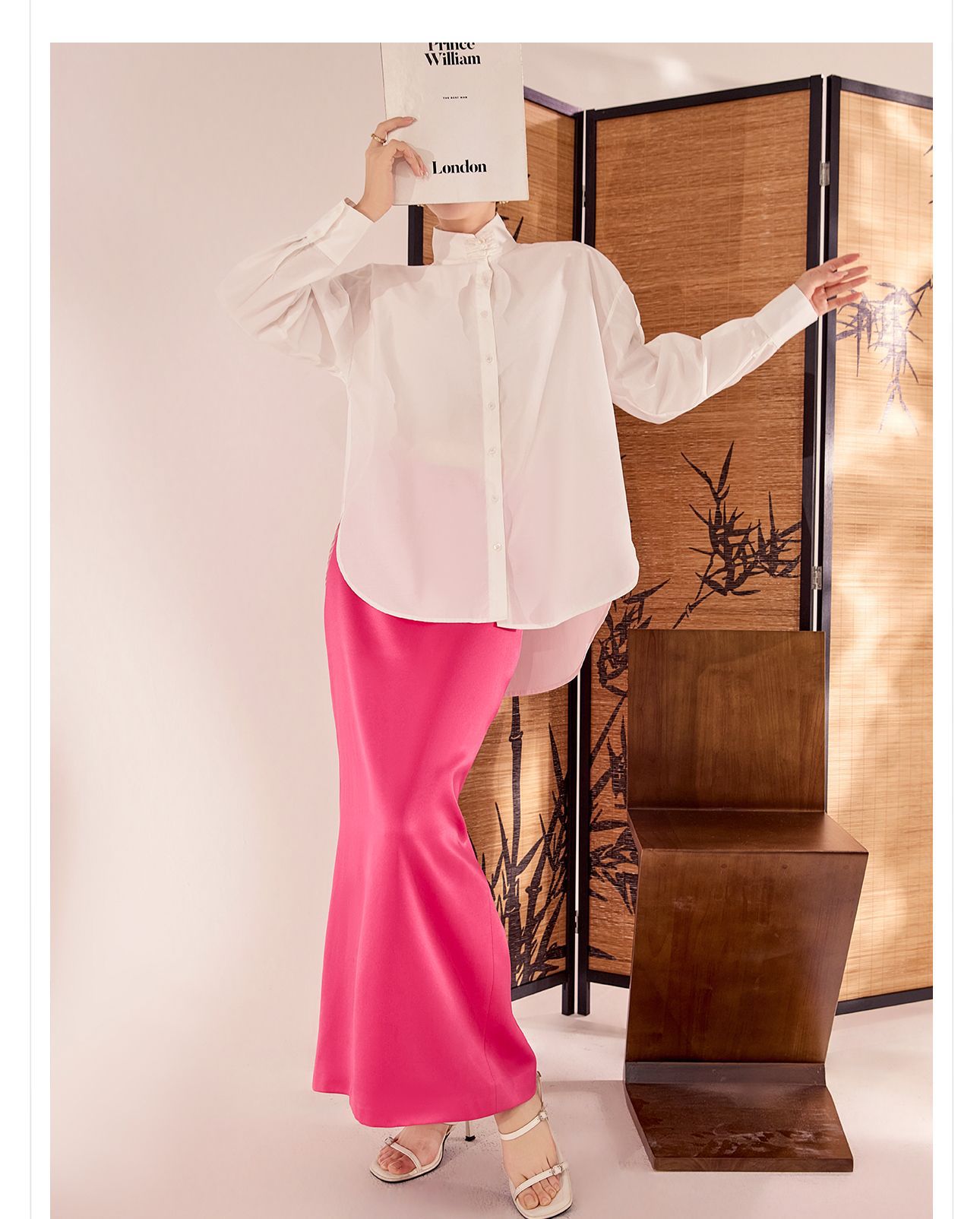 Bộ áo gilê không tay cổ đứng thêu sequin phong cách Trung Hoa mới kèm sơ mi trắng và chân váy nửa MZ055 — Áo sơ mi trắng, Váy nửa, Áo gilê chi tiết 17