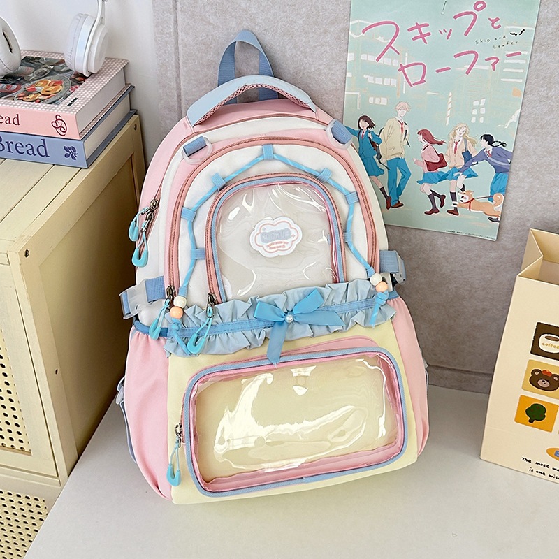 Bolsa de dolor de hombro de arco japonés de color contraste, bolsa de dolor de alta calidad, bolsa de dolor de alta capacidad, bolsa de dolor transparente