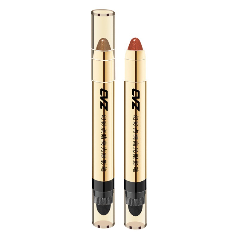 CVZ high-gloss pen eye shadow stick pearlescent eye makeup lying silkworm lazy tea Brown Non-blooming earth color eye shadow highlight repair